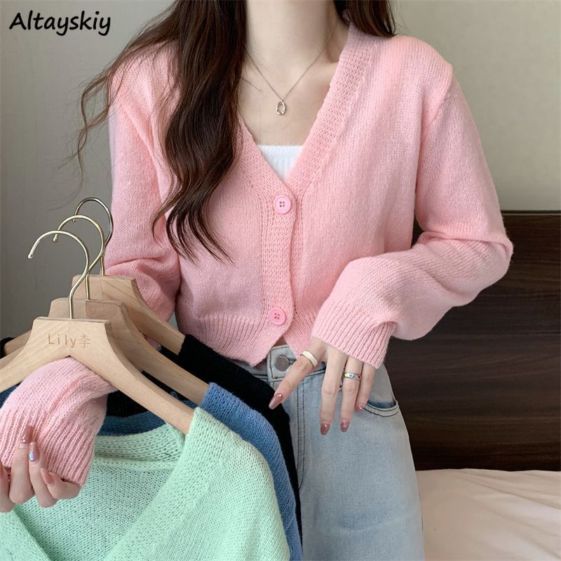 Summer Clothing Aesthetic - Cardigan court à col en V