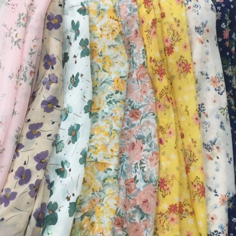 Summer Clothing Material - Tissu en mousseline de soie imprimé