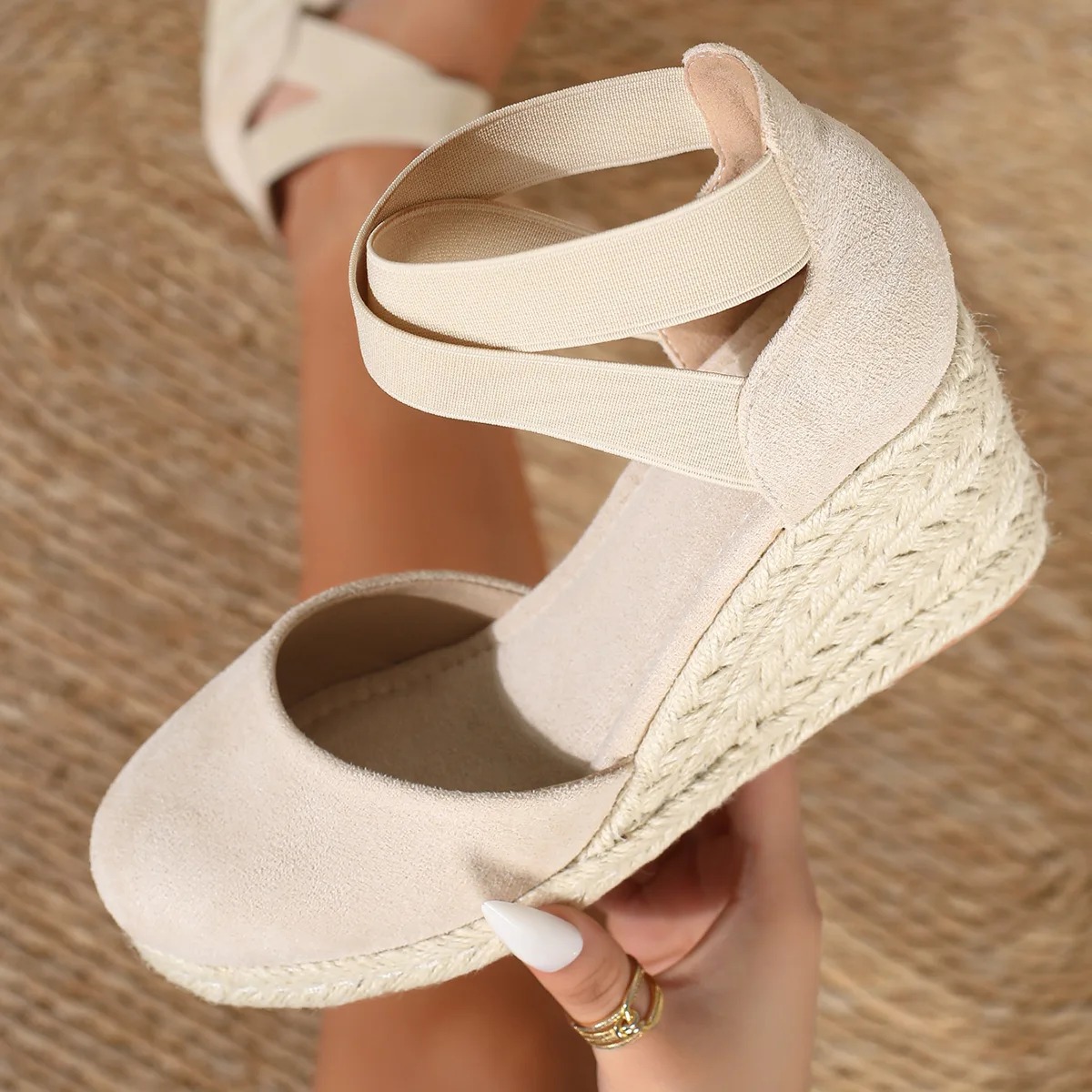 Espadrille Sandal Women - Sandales compensées espadrilles pour femmes à