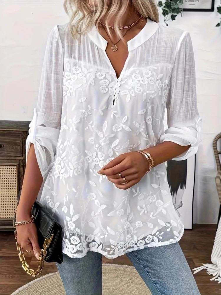 Summer Clothing Holiday - Mode blanc dentelle petit haut pour