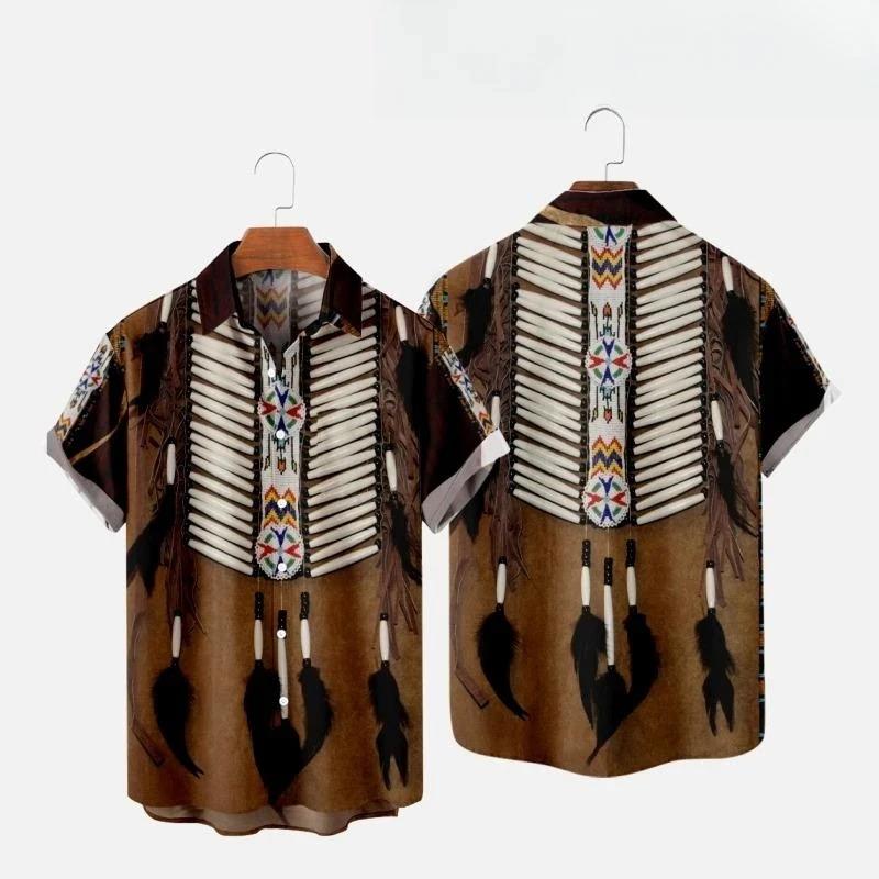 Indian Summer Vintage Clothing - Chemises de plage imprimées 3D style