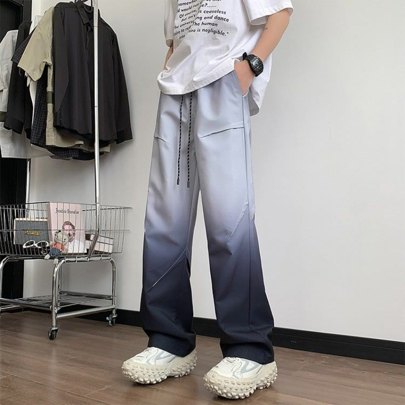 Summer Clothing Aesthetic - Pantalon droit Baggy de couleur contrastée