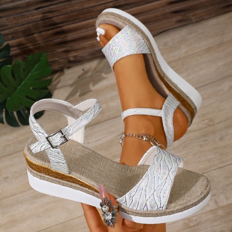 Espadrille Sandal Women - Sandales compensées pour femme, talons plateforme