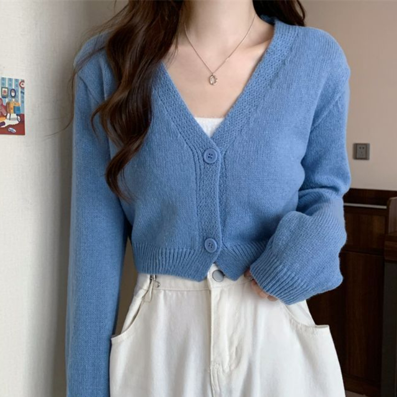 Cardigan court à col en V pour - Summer Clothing Aesthetic avis et prix