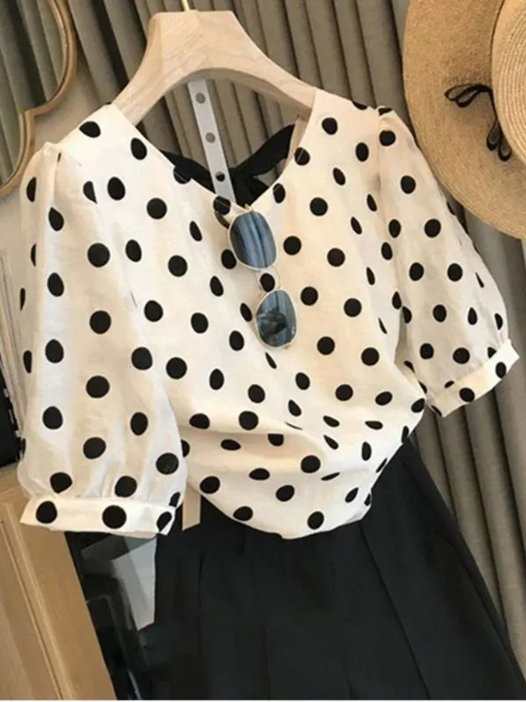 Chemisiers à pois femmes éléga - Summer Clothing Aesthetic avis et prix