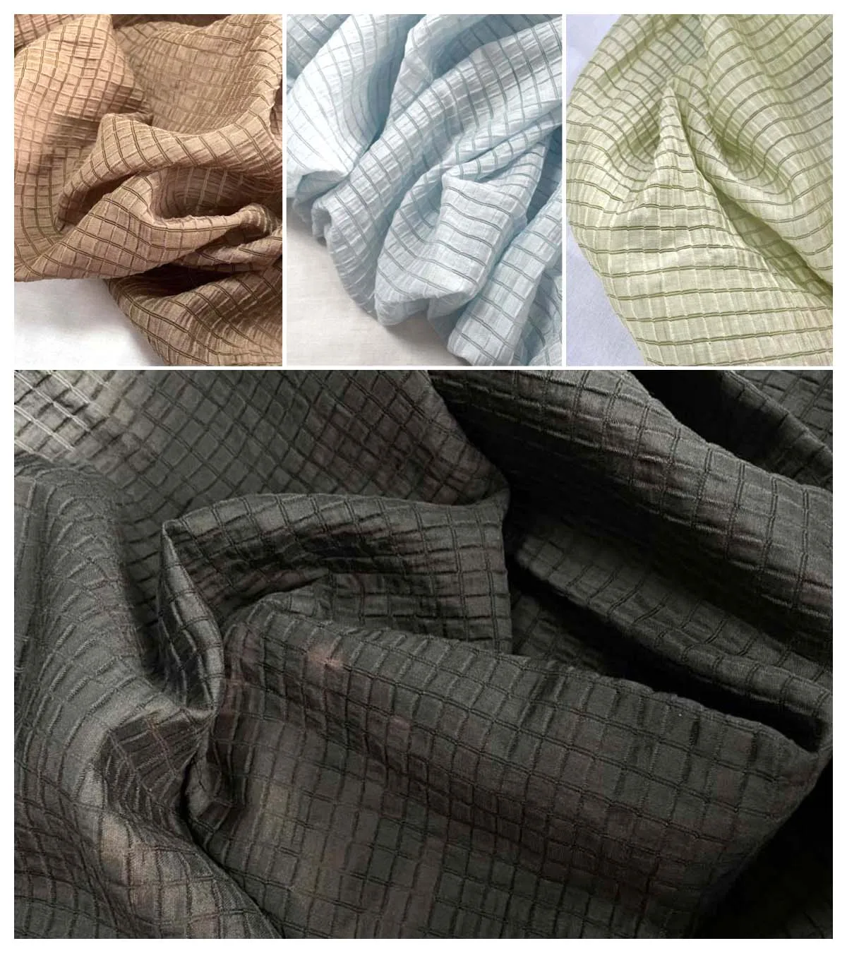 Tissu à carreaux jaune crème,  - Summer Clothing Material avis et prix