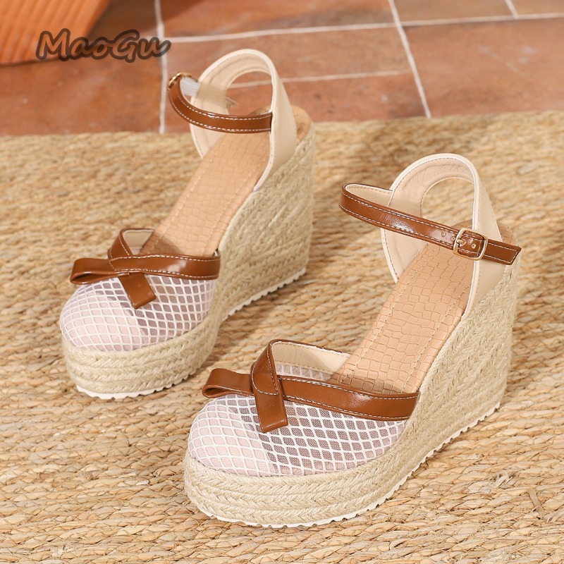 Sandales compensées en maille  - Espadrille Sandal Women avis et prix