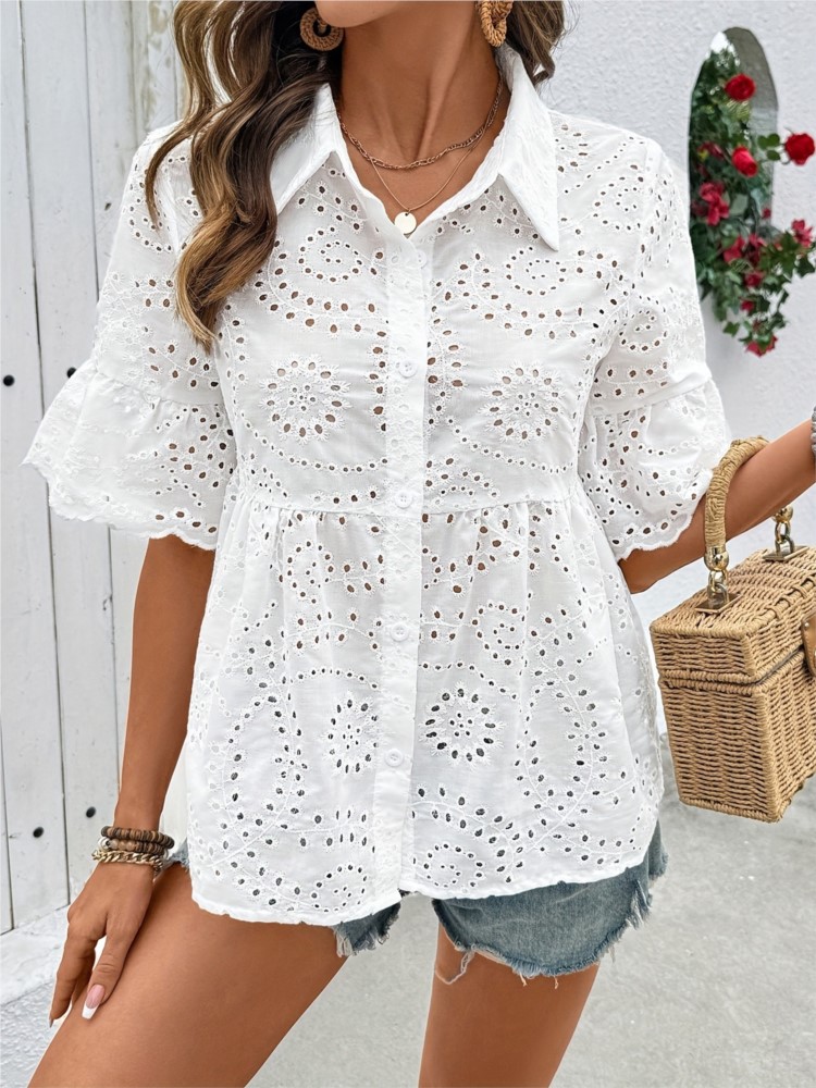 Blanc dentelle crochet fleur c - Summer Clothing Holiday avis et prix
