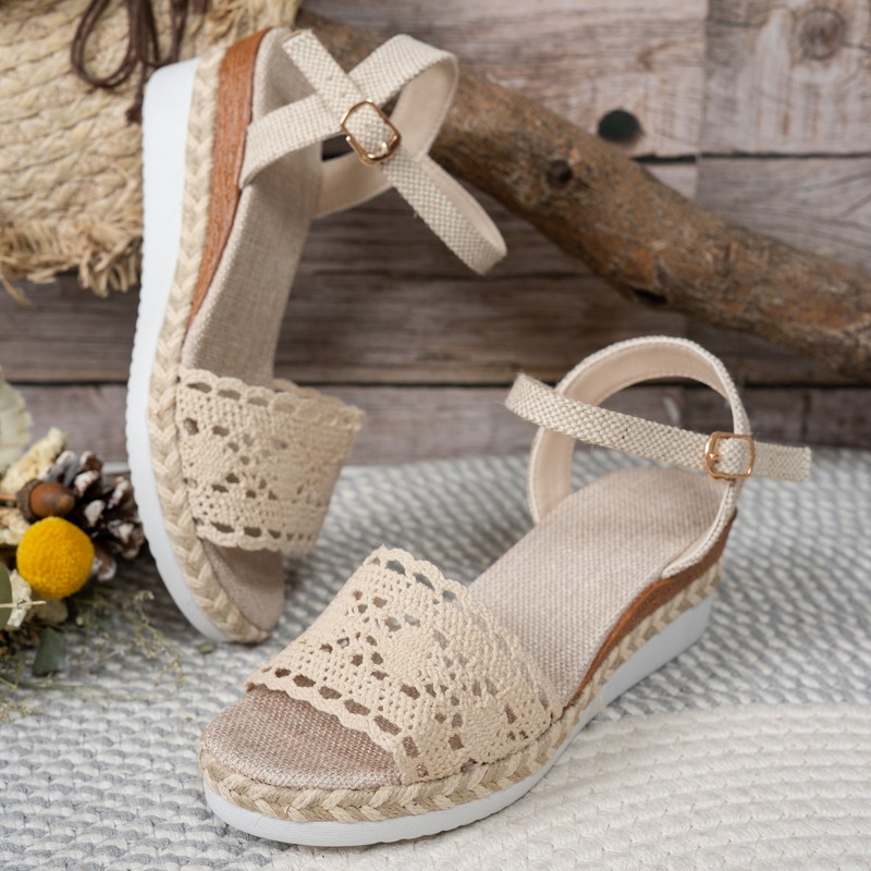 Sandales compensées en dentell - Espadrille Sandal Women avis et prix
