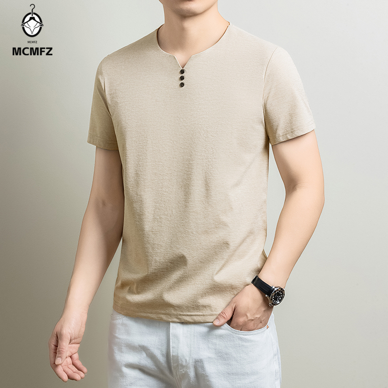 T-shirt Henley basique pour ho - Summer Cloth avis et prix