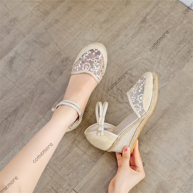 Sandales compensées en dentell - Espadrille Sandal Women avis et prix