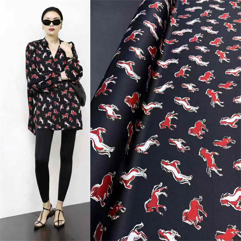 Tissu en soie noir respirant e - Summer Clothing Material avis et prix